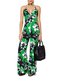 ChicNova Deep V Neck Flower Print Long Jumpsuit With Thin Straps