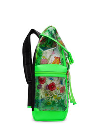 Gucci Green Clear Flowers Backpack