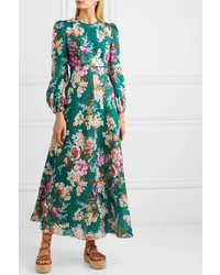 Zimmermann Allia Floral Print Linen Maxi Dress