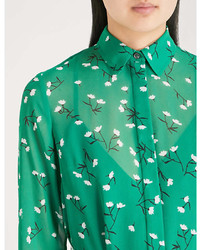 Kitri Gabriella Floral Print Chiffon Midi Shirt Dress