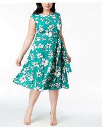 Jessica Howard Plus Size Floral Print Midi Dress