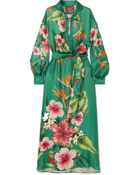F.R.S For Restless Sleepers Anfitrite Floral Print Satin Jacquard Maxi Dress