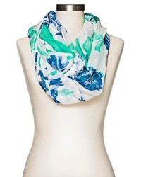 Merona Floral Infinity Scarf Blue And Green