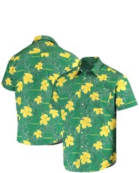 FOCO Green Oregon Ducks Floral Button Up Shirt