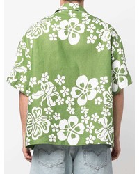 Just Don Hawaiian Print Shirt