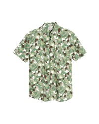 Ted Baker London Hoplar Floral Print Short Sleeve Cotton Button Up Shirt