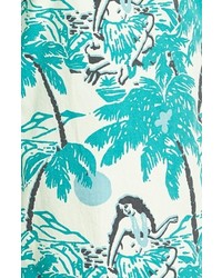 Vintage 1946 Tropical Print Cotton Shorts