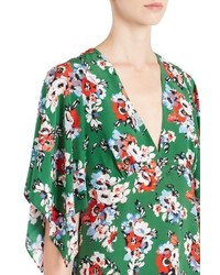 MSGM Floral Silk Chiffon Dress