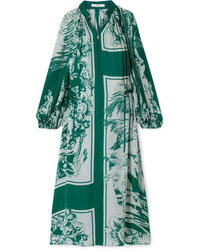 Tibi Leilani Oversized Printed Silk Midi Dress