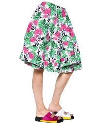 Antonio Marras Floral Printed Cotton Poplin Skirt