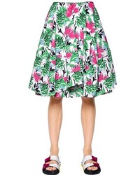 Antonio Marras Floral Printed Cotton Poplin Skirt
