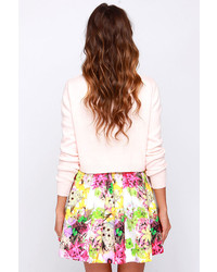 Ark & Co Be Bouquet Ivory Floral Print Skirt
