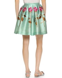 Rochas Floral Pleated Skirt