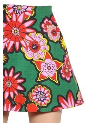 House of Holland Floral Printed Cotton Skirt, $341 | LUISAVIAROMA