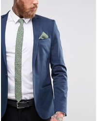 Asos Brand Wedding Floral Tie And Pocket Square Pack Save 21%