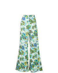 MSGM Floral Print Wide Leg Trousers