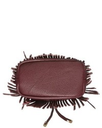 Milly Fringed Leather Bucket Bag
