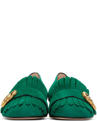 Gucci Green Fringe Marmont Loafer