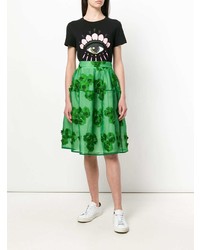 P.A.R.O.S.H. Floral Embroidered Midi Skirt