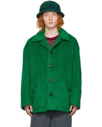 Green Fur Shirt Jacket