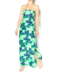 Green Geometric Maxi Dress