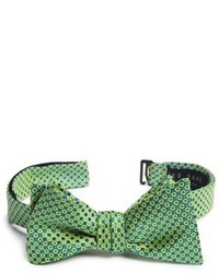 Green Geometric Silk Bow-tie