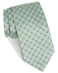 Green Geometric Silk Tie