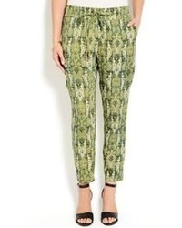 Lucky Brand Green Printed Pant
