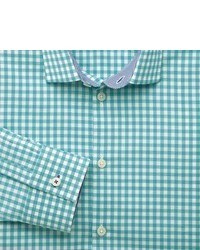 Charles Tyrwhitt Green Block Gingham Business Casual Extra Slim Fit Shirt