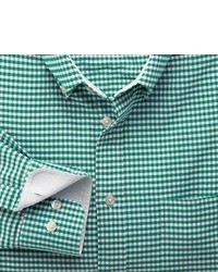Charles Tyrwhitt Green Gingham Washed Oxford Classic Fit Shirt