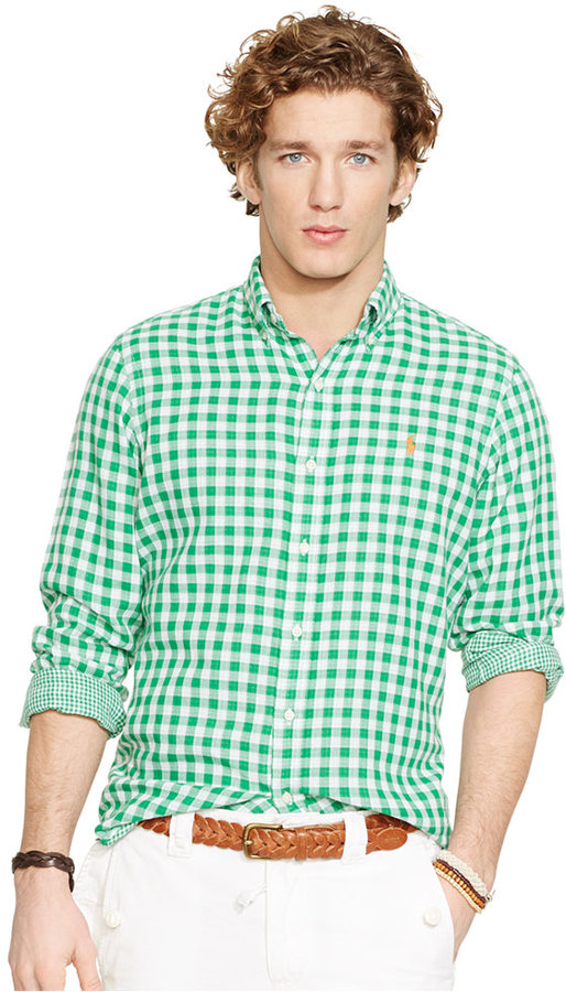 ralph lauren green check shirt