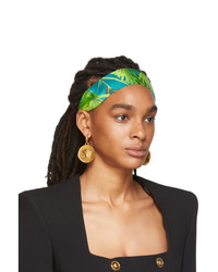 Versace Green And Blue Tropic Print Headband