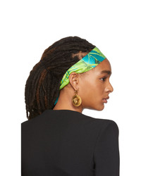 Versace Green And Blue Tropic Print Headband