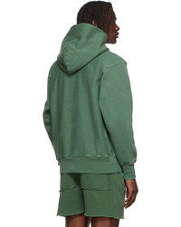 Les Tien Green Cotton Hoodie