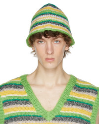 A Personal Note Green Striped Beanie