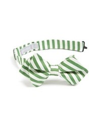 Green Horizontal Striped Bow-tie