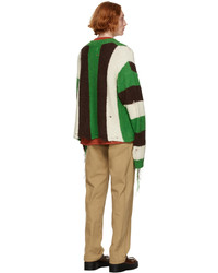 Doublet Tricolor Wool Striped Cardigan