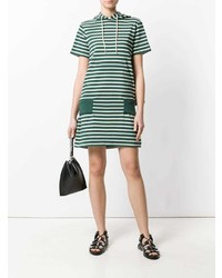 Green Horizontal Striped Casual Dress