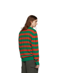 Loewe Green And Orange Stripe Anagram Sweater