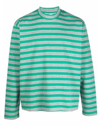 Green Horizontal Striped Long Sleeve T-Shirt