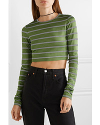 Marc Jacobs Cropped Striped Jersey Top