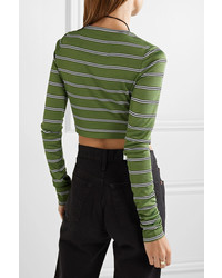 Marc Jacobs Cropped Striped Jersey Top