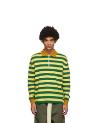 Sunnei Green And Yellow Striped Long Sleeve Polo
