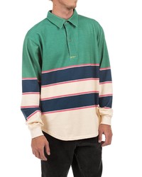 Gotcha Queensland Stripe Long Sleeve Cotton Polo Shirt