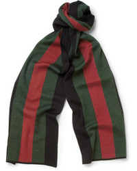Gucci Striped Wool And Silk Blend Scarf