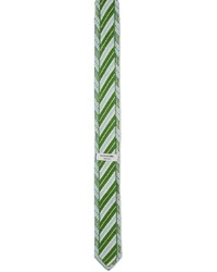Thom Browne Blue Green Silk Stripe Tie