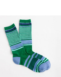 Green Horizontal Striped Socks