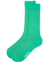 Green Horizontal Striped Socks