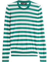 Green Horizontal Striped Sweater