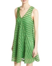 Tracy Reese Directional Stripe Flared Tank Dress